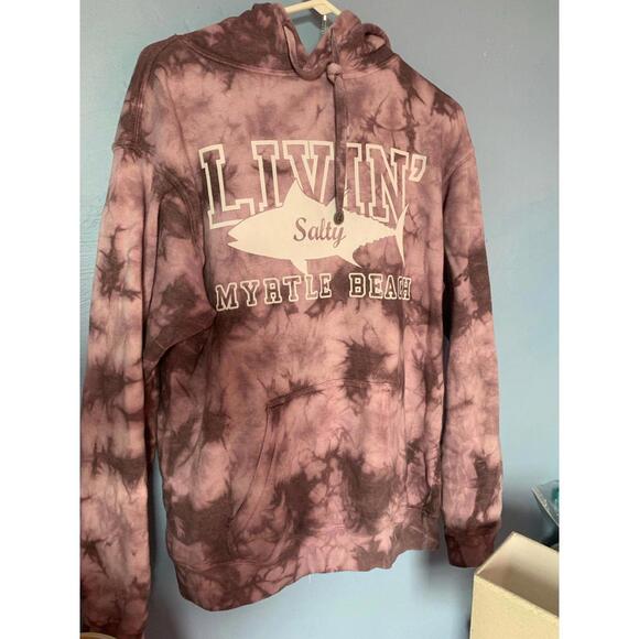 Light and Dark Pink Myrtle Beach Large Tie Dye Hoodie - Picture 2 of 7